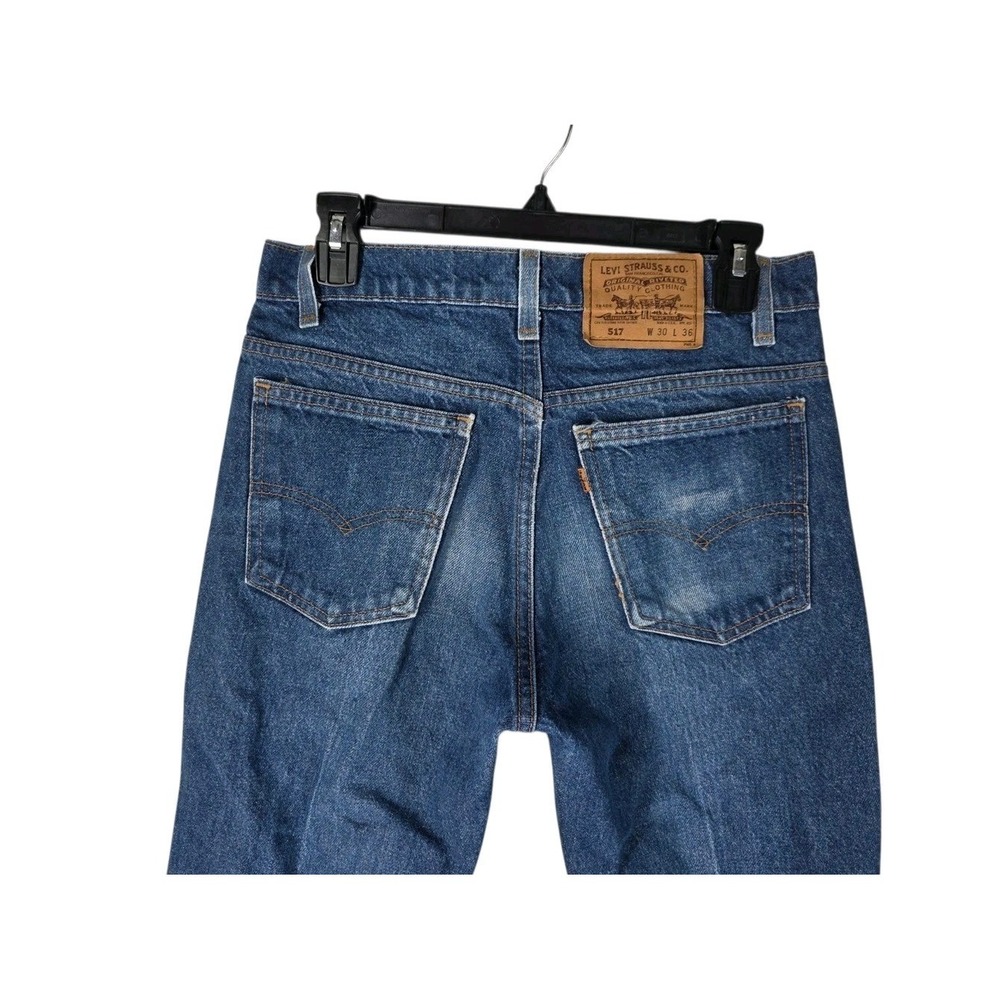 Vtg Levis 517 Orange Tab Jeans Mens 30x36 (29x35) Bootcut Blue Med Wash USA Made